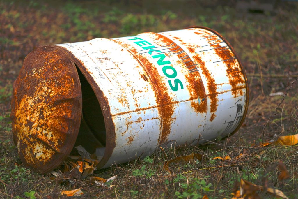 Rusty oil drum 